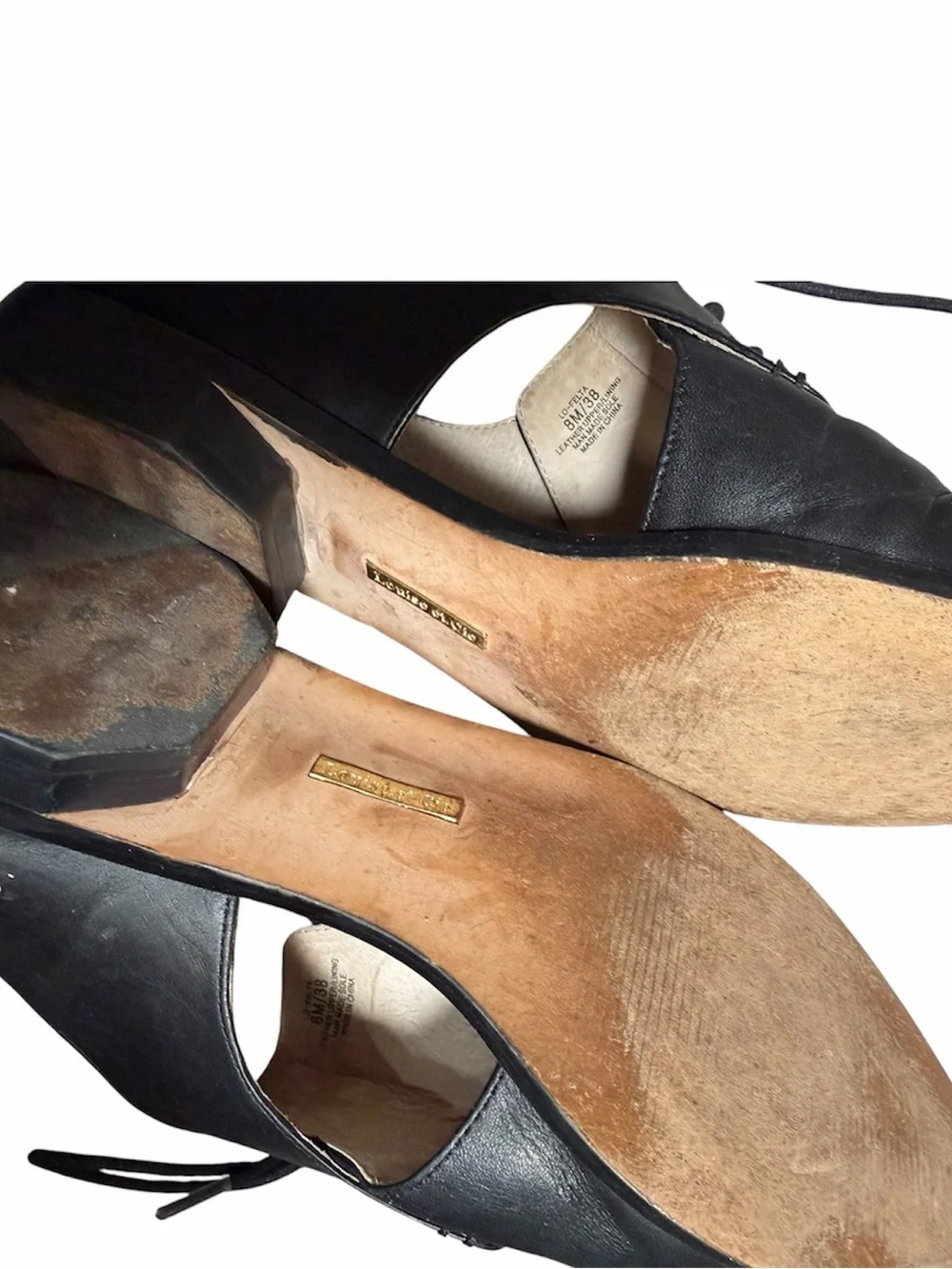 Louise et Cie Black Perforated Leather Lace-Up Oxfords sz 8